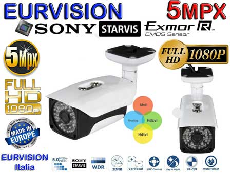 Kit DVR 5MPx con rilevamento viso + 8 telecamere 5mpx Sony + hard disk omaggio
