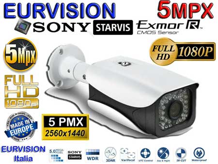 Kit DVR 5MPx con rilevamento viso + 8 telecamere 5mpx Sony + hard disk omaggio