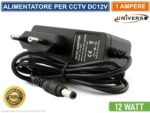 Vai alla scheda di: Alimentatore Switching 220 AC 12V DC 1A 12W Nero per CCTV Telecamera