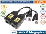 Coppia Video Balun Ethernet con alimentazione 8MPx 4K Ultra HD