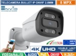 Telecamera Bullet IP 8MPx Double light, led 30mt, 4K Ultra HD, POE, Onvif, H.265+. Visione notturna a colori, Analisi Video