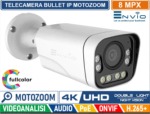 Telecamera Bullet IP 8MPx Ottica Motorizzata, double light, led 40mt, 4K Ultra HD, POE, Onvif, H.265+, Visione notturna a colori, Analisi Video