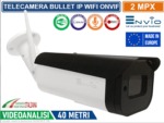 Telecamera Bullet IP WIFI 2MPx, Led 40 mt, Onvif, Videoanalisi, audio bidirezionale, Human Detect, IP66 registra su SD card