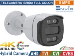 Telecamera Ibrida Bullet 4in1 8MP Full Color 4K ULTRA HD AHD TVI CVI CVBS UTC Control ottica 2.8mm Visione Notturna A Colori