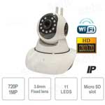 Telecamera WIFI IP HD wireless, motorizzata, Cloud P2P, registra su Micro SD, 11 Led Infrarosso, Supporto Onvif, Motion Detect, Notifiche push